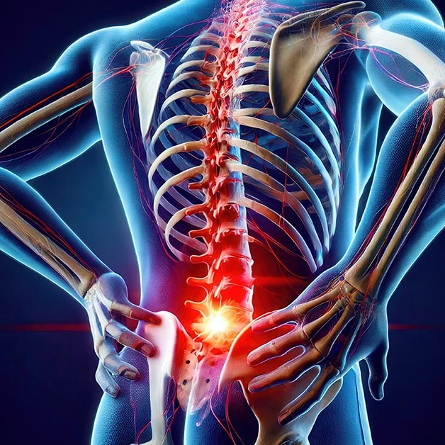 Illustration of the spine and lower back